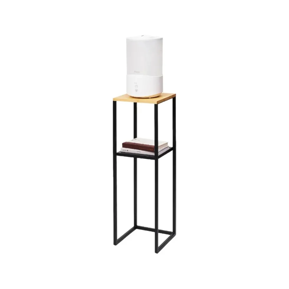 Sidebord med hylle sort 80 x 25 cm