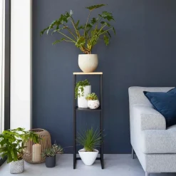Sidebord med hylle sort 80 x 25 cm