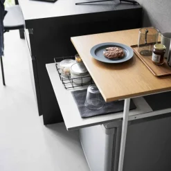 Sidebord med treplate og uttrekkbar hylle hvit 53 x 45 x 66,8 cm
