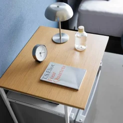 Sidebord med treplate og uttrekkbar hylle hvit 53 x 45 x 66,8 cm