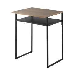 Sidebord med treplate og uttrekkbar hylle sort 53 x 45 x 66,8 cm