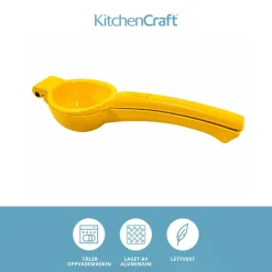 Sitronpresse i metall gul 22,5 cm fra KitchenCraft