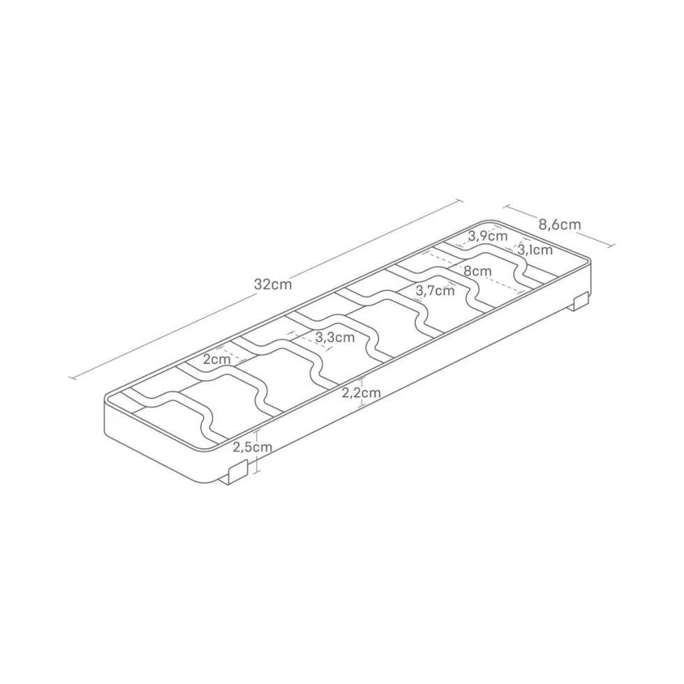 Skålstativ liten hvit 32 x 8,6 cm