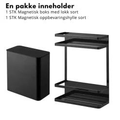 Smart sett til vaskemaskin sort, 2 deler