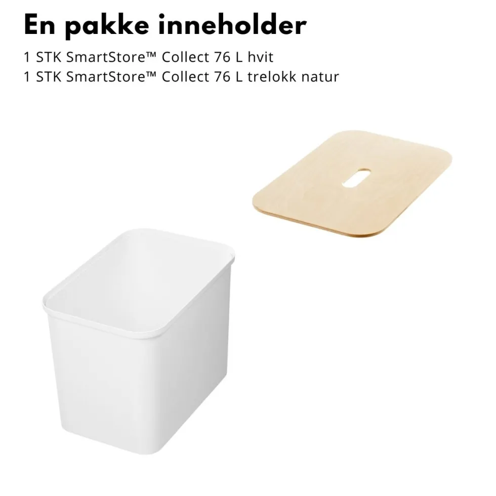 SmartStore™ Collect 76 L + Lokk sett hvit/natur