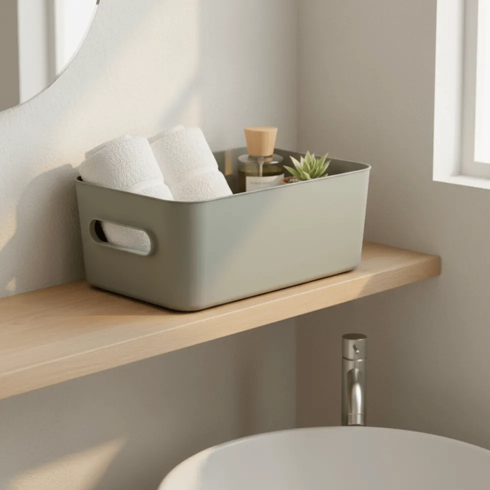 SmartStore Comfort M oppbevaringskurv 29,5 × 19,5 × 12 cm salviegrønn