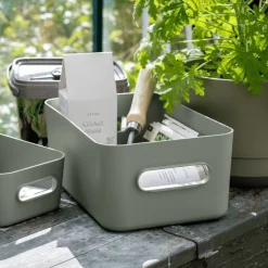 SmartStore Comfort M oppbevaringskurv 29,5 × 19,5 × 12 cm salviegrønn