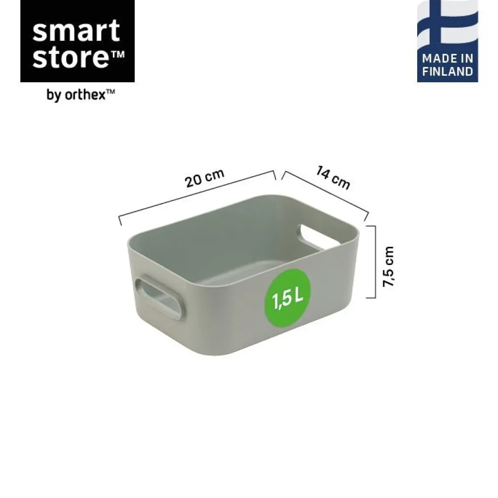 SmartStore Comfort S oppbevaringskurv 20 × 14 × 7,5 cm salviegrønn