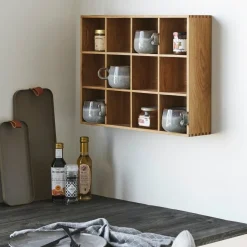 Soria vegghylle eik og eikefiner natur 39 x 11 x 51 cm