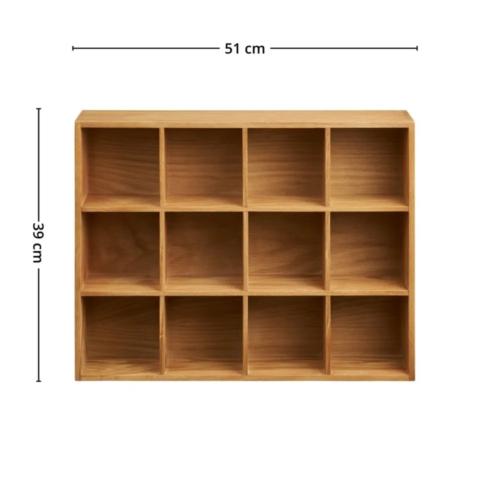 Soria vegghylle eik og eikefiner natur 39 x 11 x 51 cm