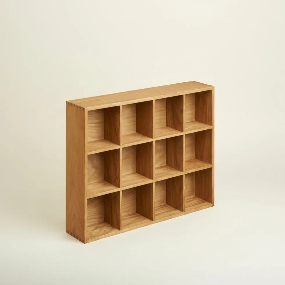 Soria vegghylle eik og eikefiner natur 39 x 11 x 51 cm