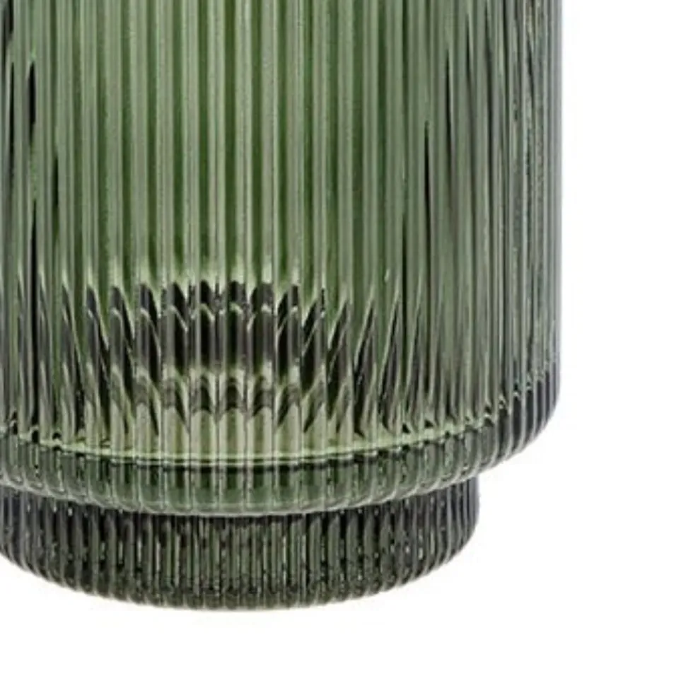 Såpedispenser Clarity mørkegrønn i rillet glass 19,5 cm