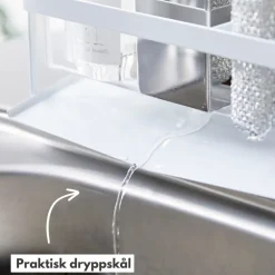 Såpeholder med dryppskål hvit