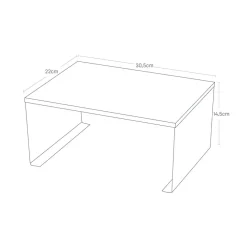 Stabelbar hylle bred hvit 30,5 x 22 cm