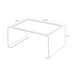 Stabelbar hylle bred hvit 30,5 x 14 cm