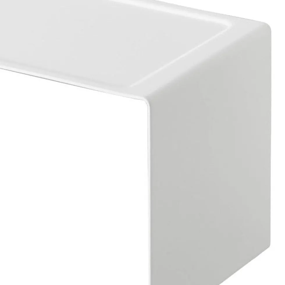 Stabelbar hylle smal hvit 30,5 x 14 cm