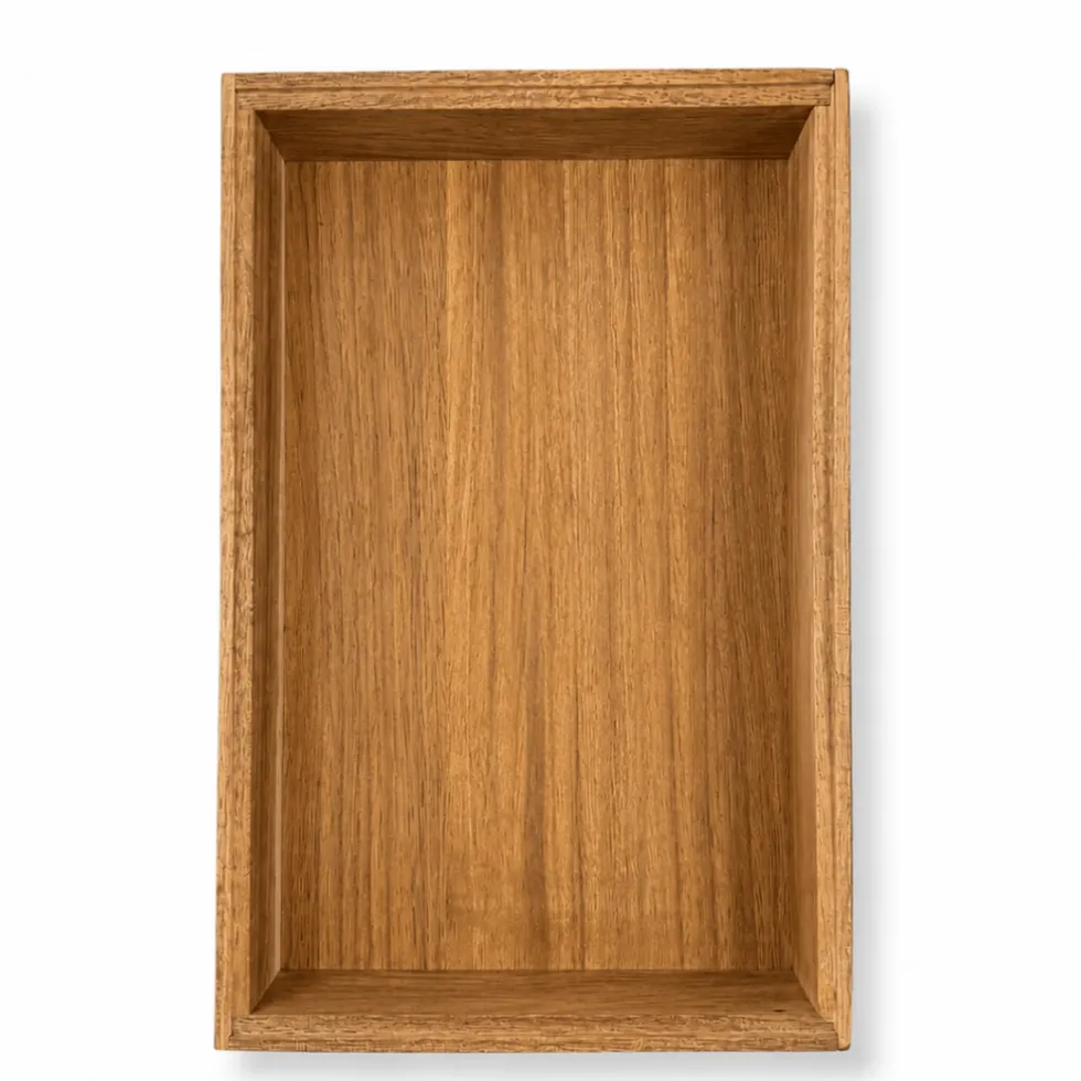 Stabelbar organiseringsbrett i tre/akasie 23,5 x 15 x 5 cm