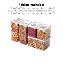 Startpakke SmartStore vision oppbevaringsboks med lokk 5 deler