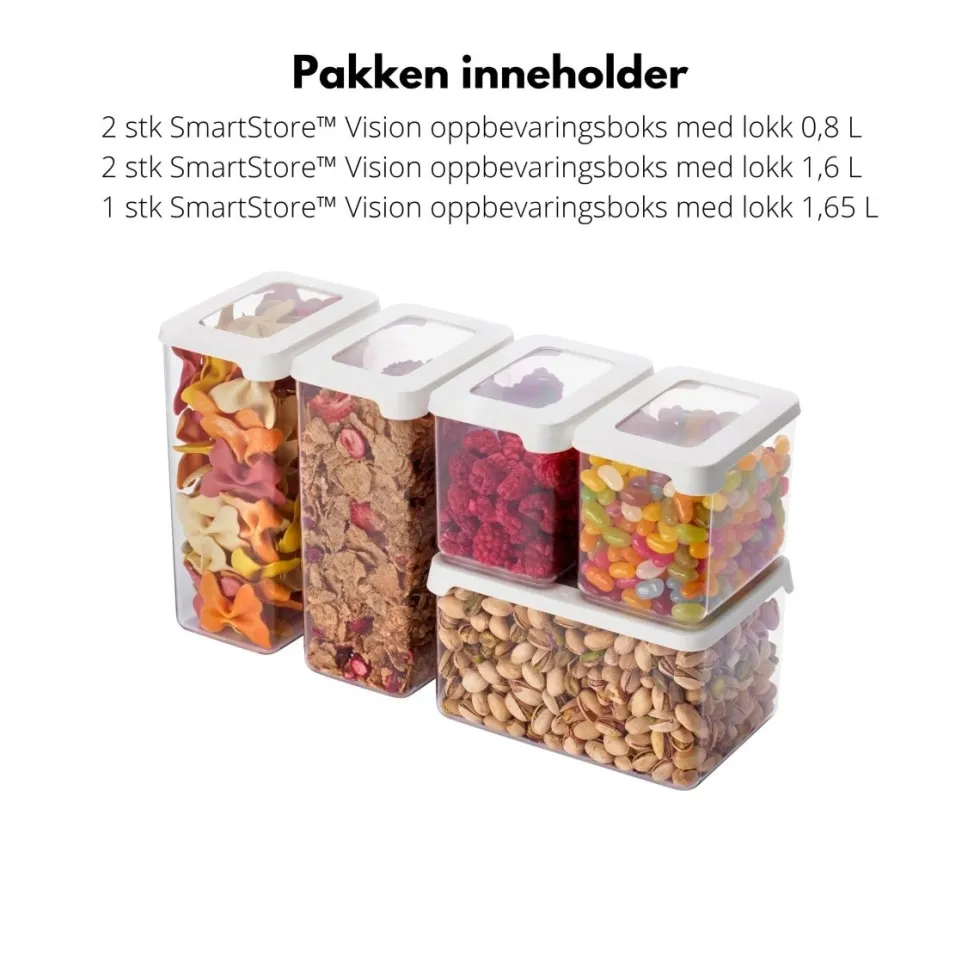 Startpakke SmartStore vision oppbevaringsboks med lokk 5 deler