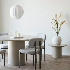Stor rund vase keramisk hvit ø 30 cm