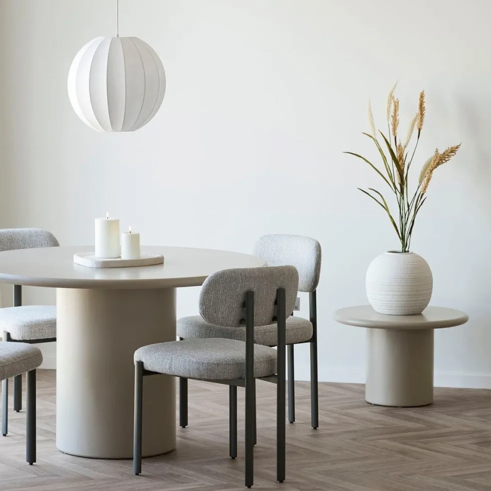 Stor rund vase keramisk hvit ø 30 cm