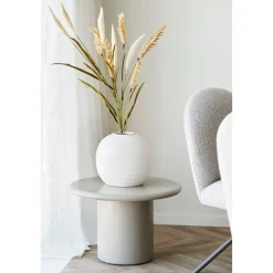Stor rund vase keramisk hvit ø 30 cm