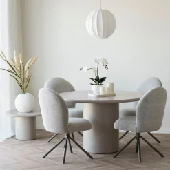 Stor rund vase keramisk hvit ø 30 cm