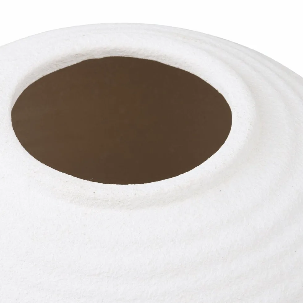 Stor rund vase keramisk hvit ø 30 cm