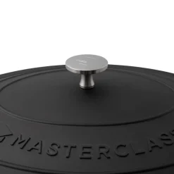 Støpejernsgryte i aluminium 6 liter med lokk sort