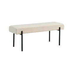 Swindon benk bouclé hvit 100 cm