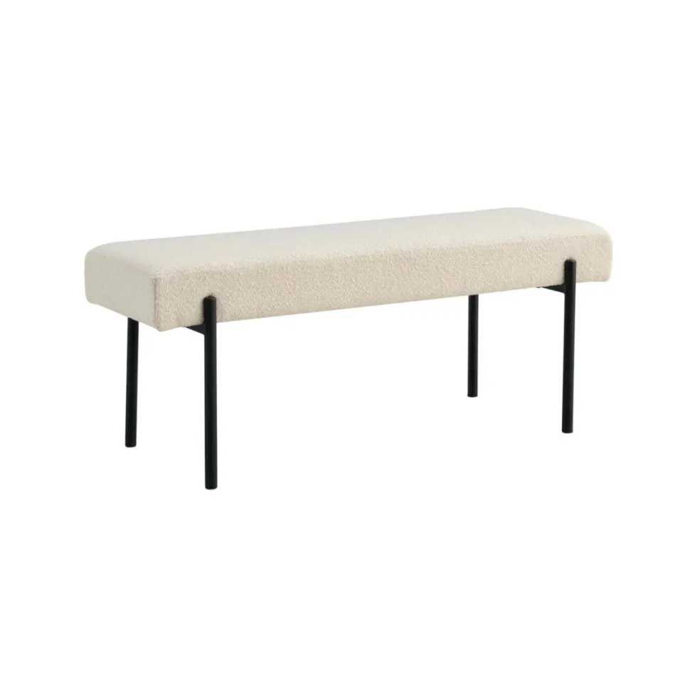 Swindon benk bouclé hvit 100 cm
