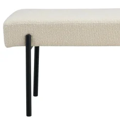Swindon benk bouclé hvit 100 cm