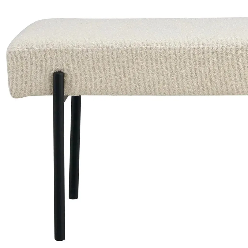 Swindon benk bouclé hvit 100 cm
