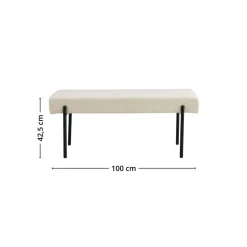 Swindon benk bouclé hvit 100 cm