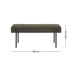 Swindon benk bouclé mørk grønn 100 cm