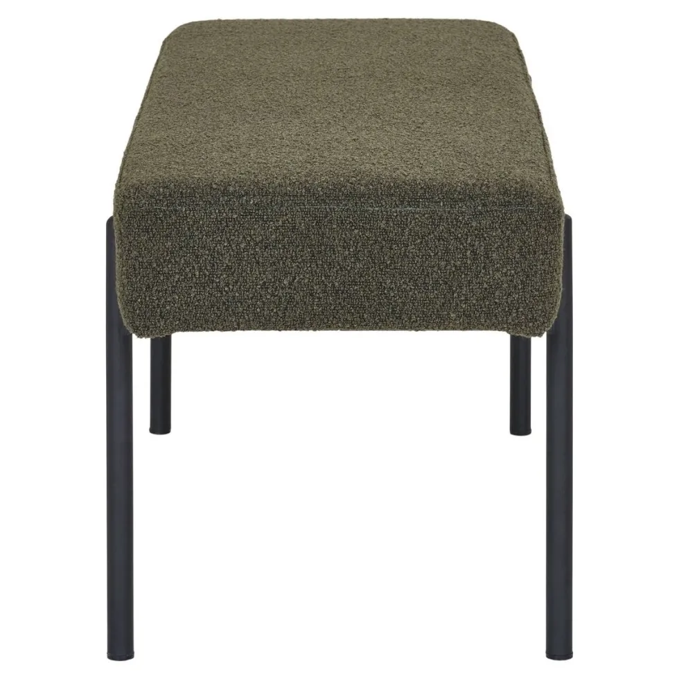 Swindon benk bouclé mørk grønn 100 cm
