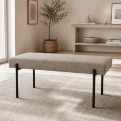 Swindon benk bouclé stone 100 cm