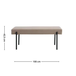 Swindon benk bouclé stone 100 cm