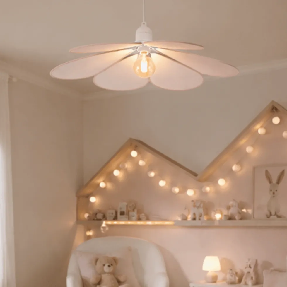 Taklampe kronblad rosa 64 cm