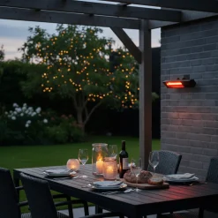 Terrassevarmer for vegg 1500 watt Sort