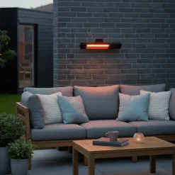 Terrassevarmer for vegg 1500 watt Sort