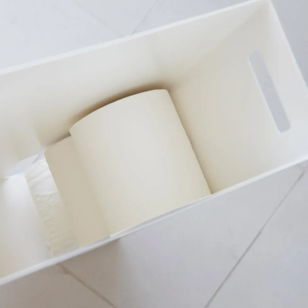 Toalettpapirstativ hvit 48 x 23 x 12 cm