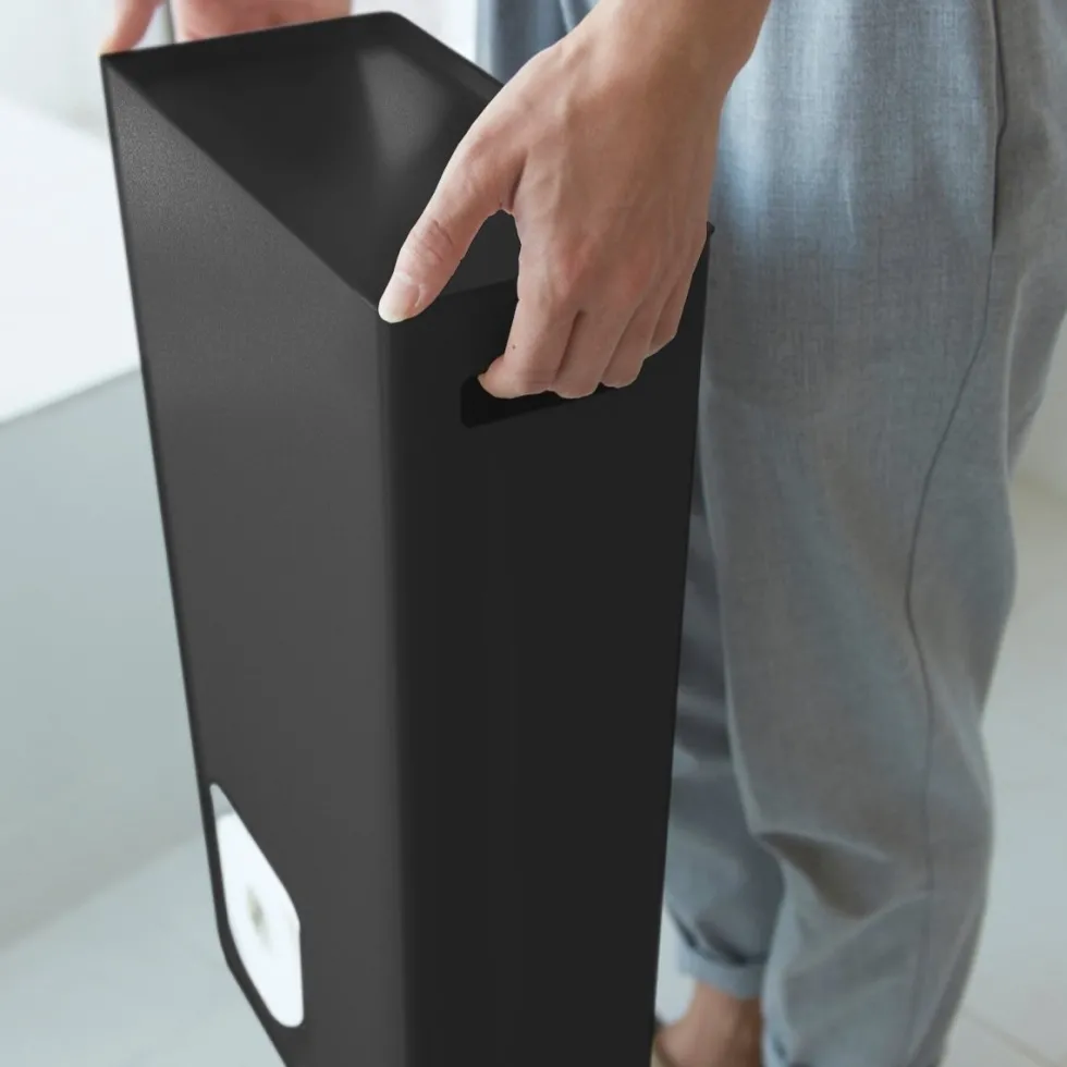 Toalettpapirstativ sort 48 x 28 x 12 cm