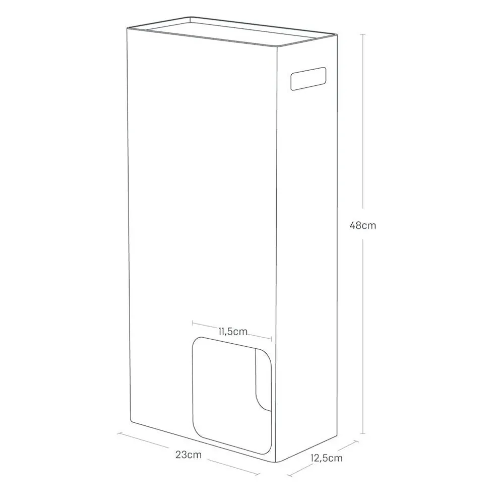 Toalettpapirstativ sort 48 x 28 x 12 cm
