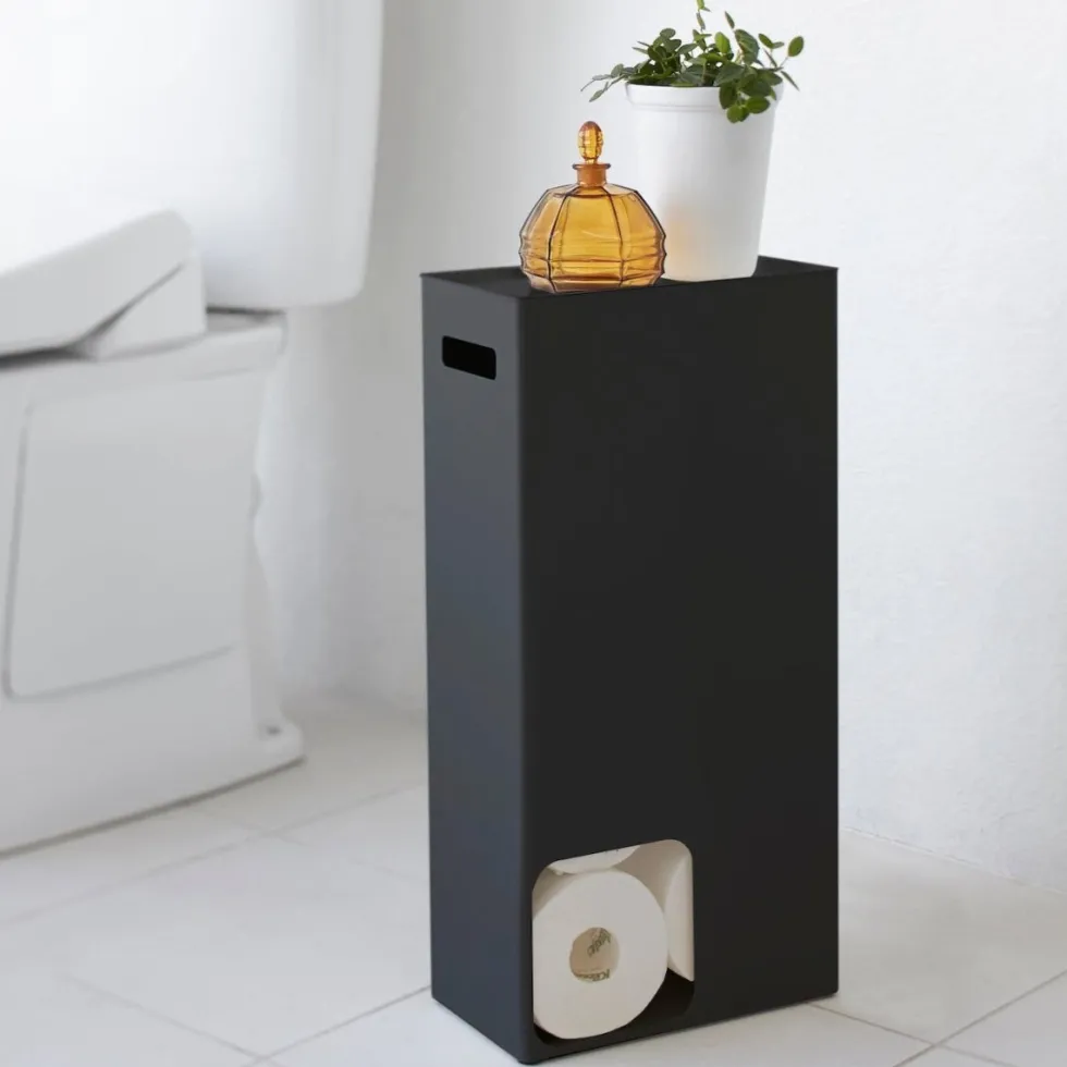 Toalettpapirstativ sort 48 x 28 x 12 cm