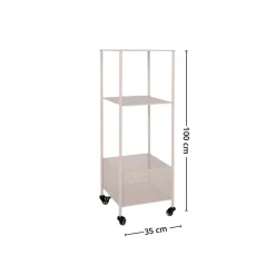 Torres vogn med tre hyller 35 x 35 x 100 cm, sand