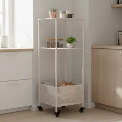 Torres vogn med tre hyller 35 x 35 x 100 cm, sand