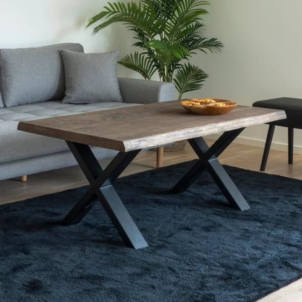 Toulon sofabord bølgekant røkt eik 120 x 70 x 50 cm