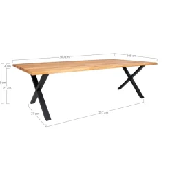 Toulon spisebord natur eik 300 cm