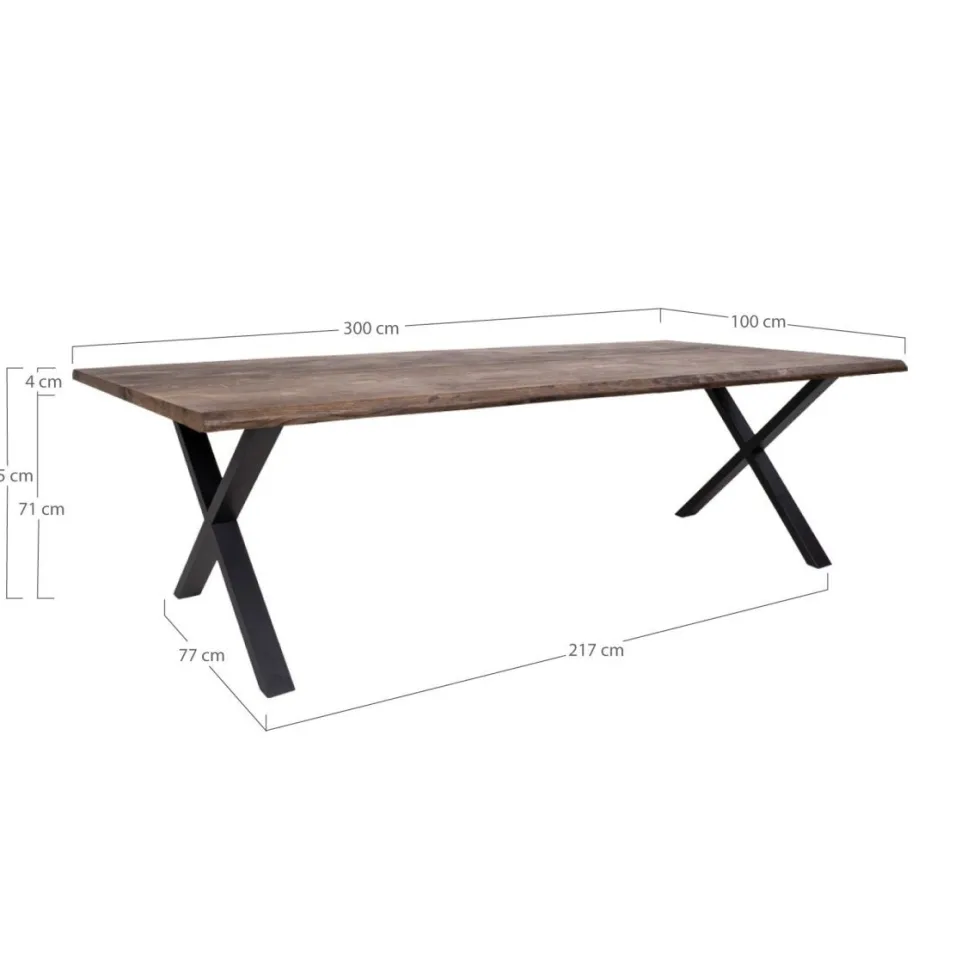 Toulon spisebord røkt eik 300 cm